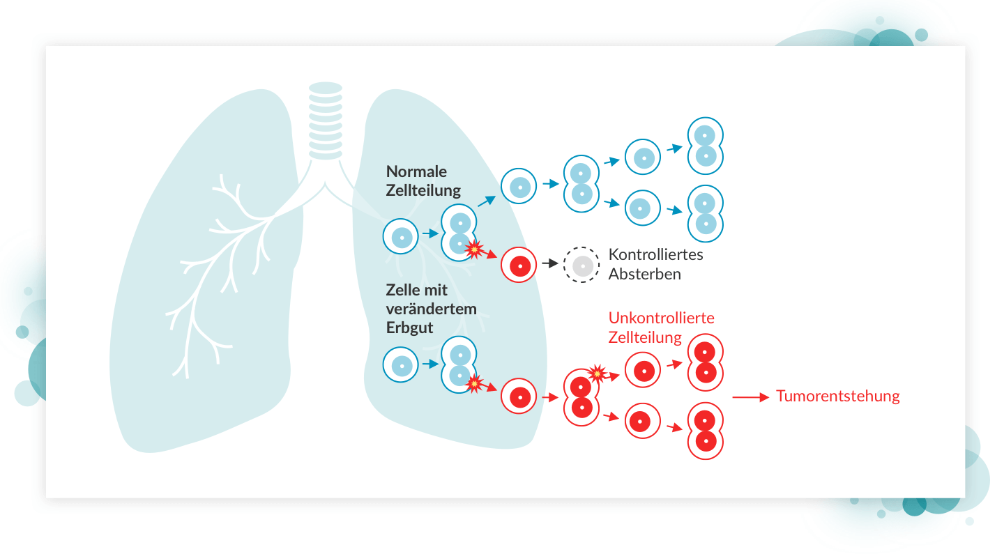 Entstehung eines Lungenkrebs-Tumors